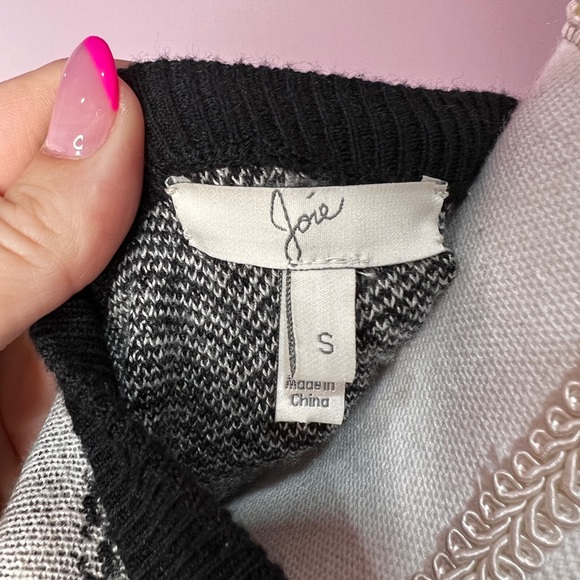 Joie cardigan Knit Button down black and white small - Picture 4 of 10
